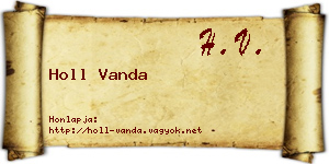 Holl Vanda névjegykártya